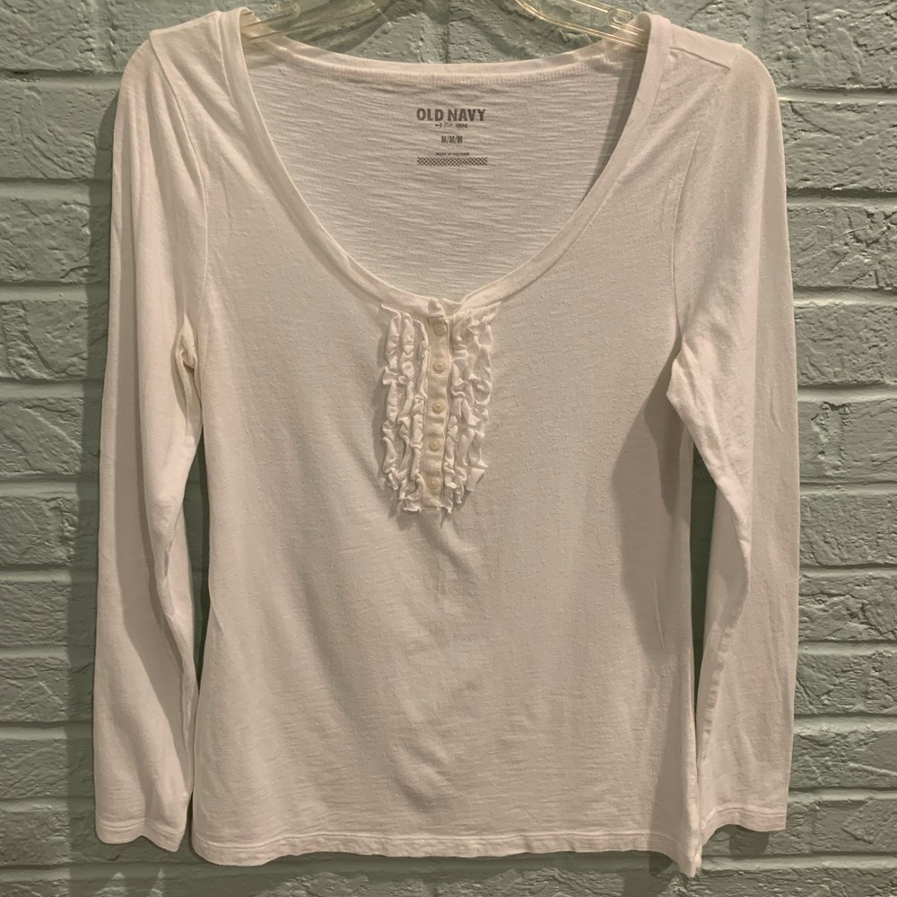 Old Navy Women's Long Sleeve Top with Ruffle Detail